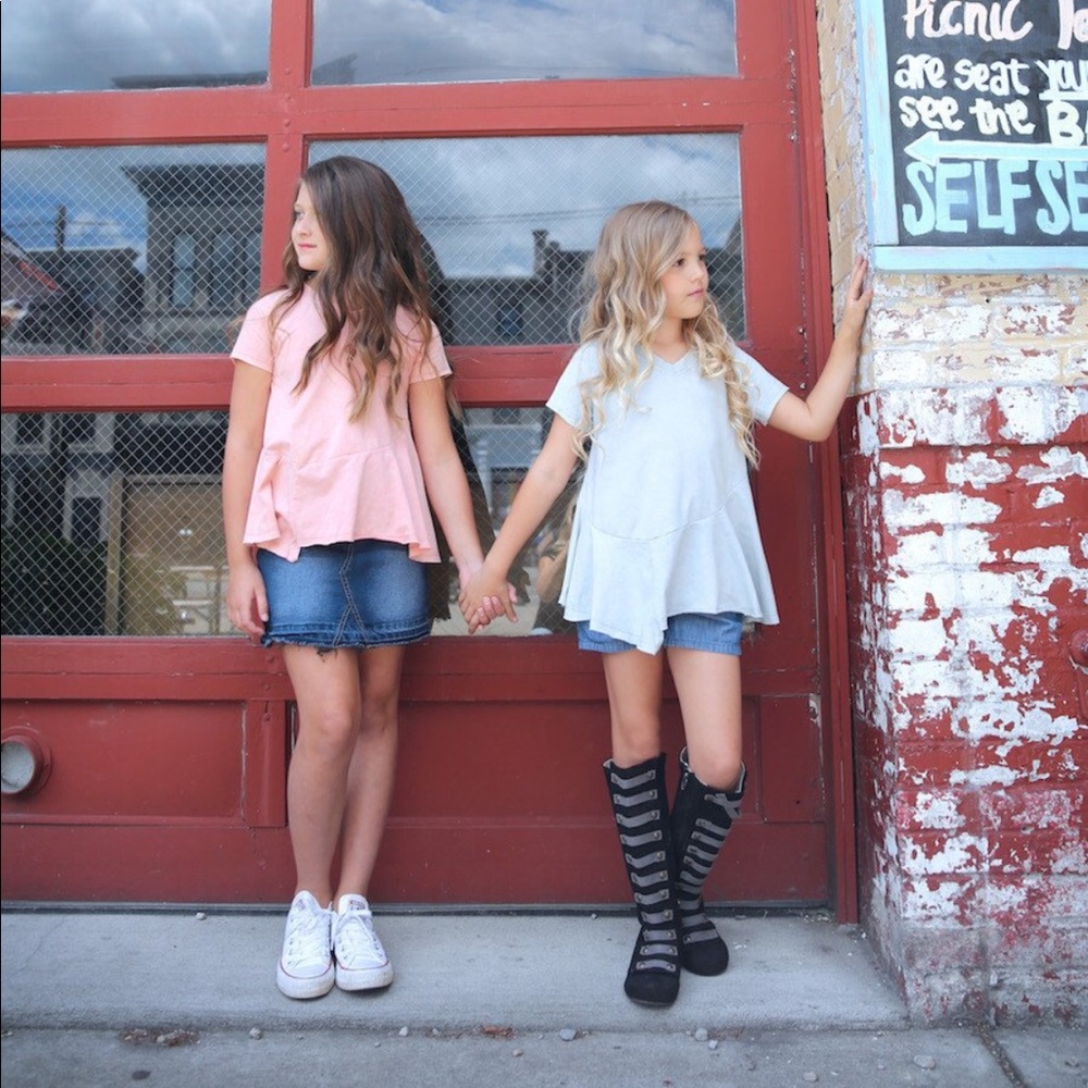 Hayden Dusty Blue V- Neck Tunic